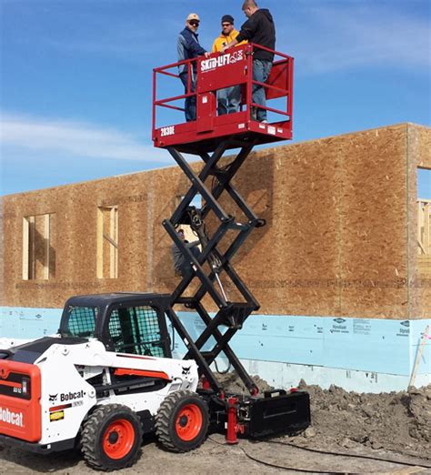 lifted skid steer|skid steer scissor lift attachment.